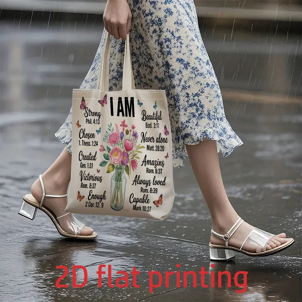 Faith & Affirmation Floral Tote