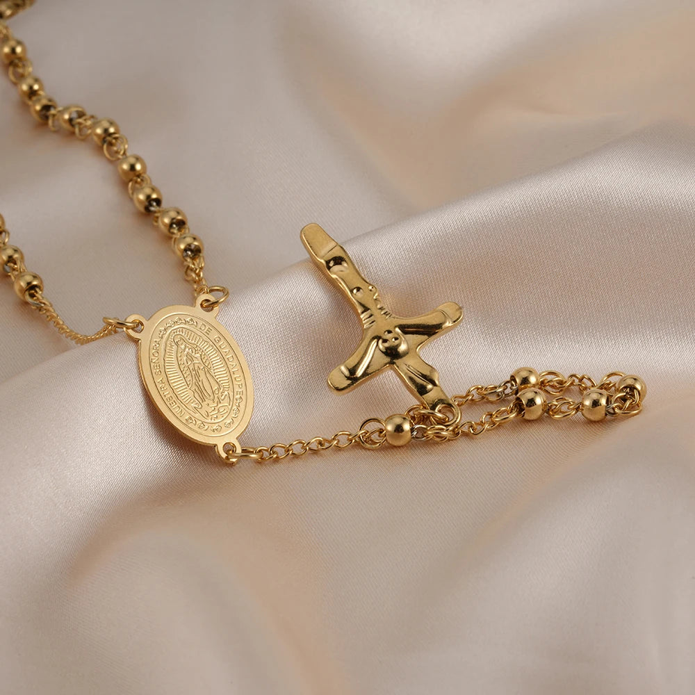 Jesus Rosary Bead Necklace