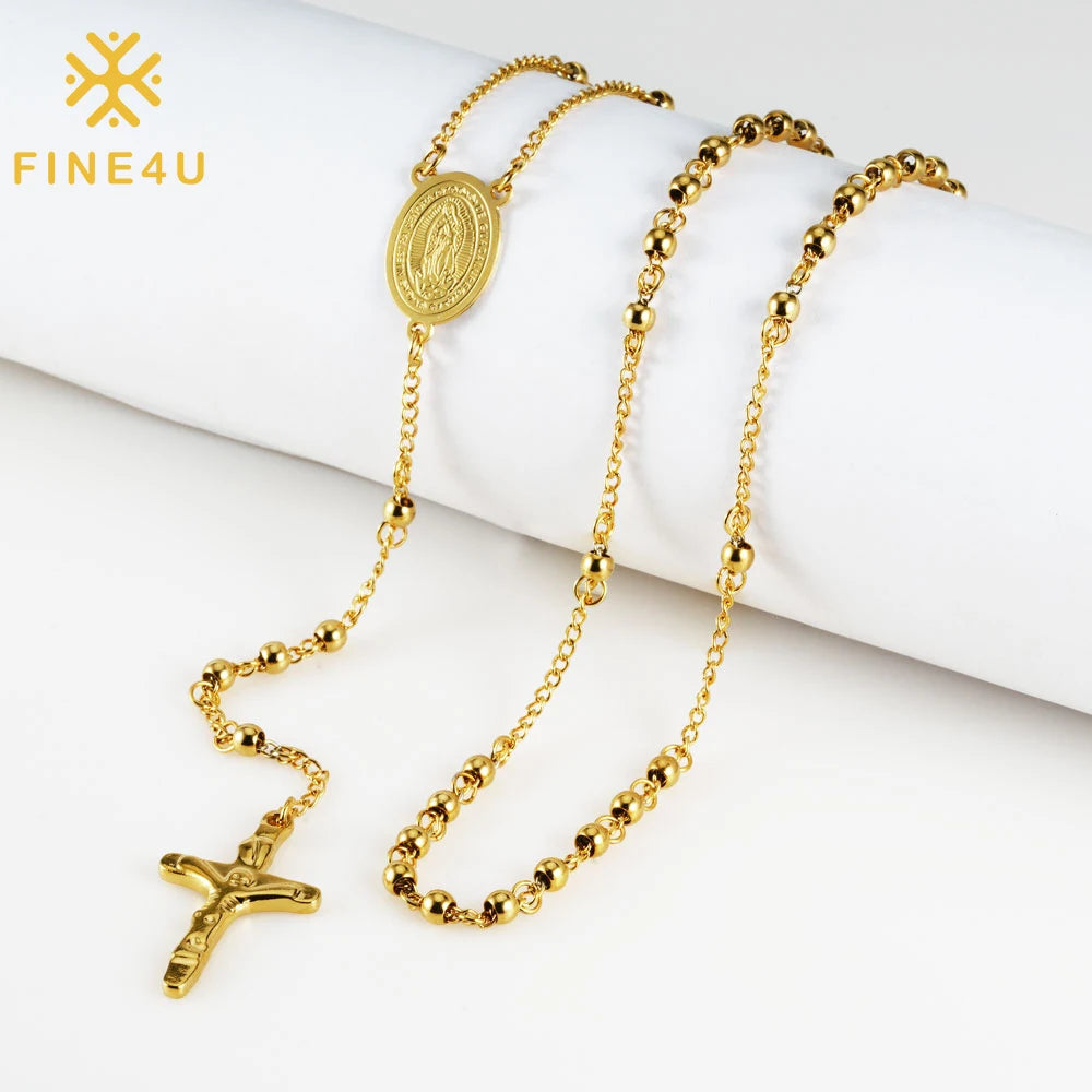 Jesus Rosary Bead Necklace