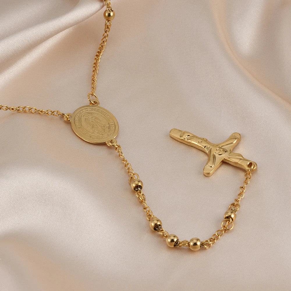 Jesus Rosary Bead Necklace