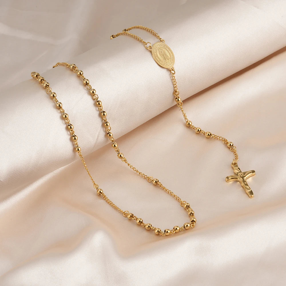 Jesus Rosary Bead Necklace