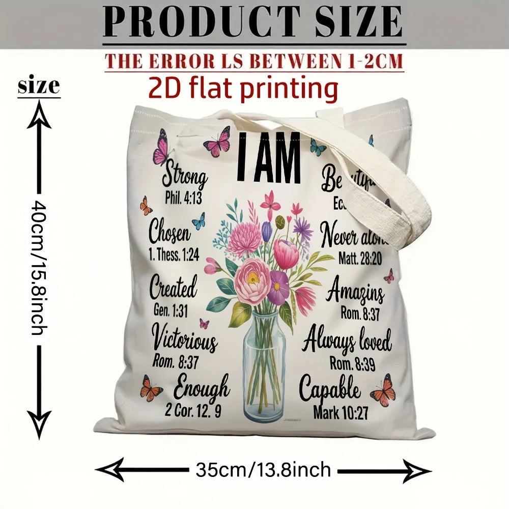 Faith & Affirmation Floral Tote