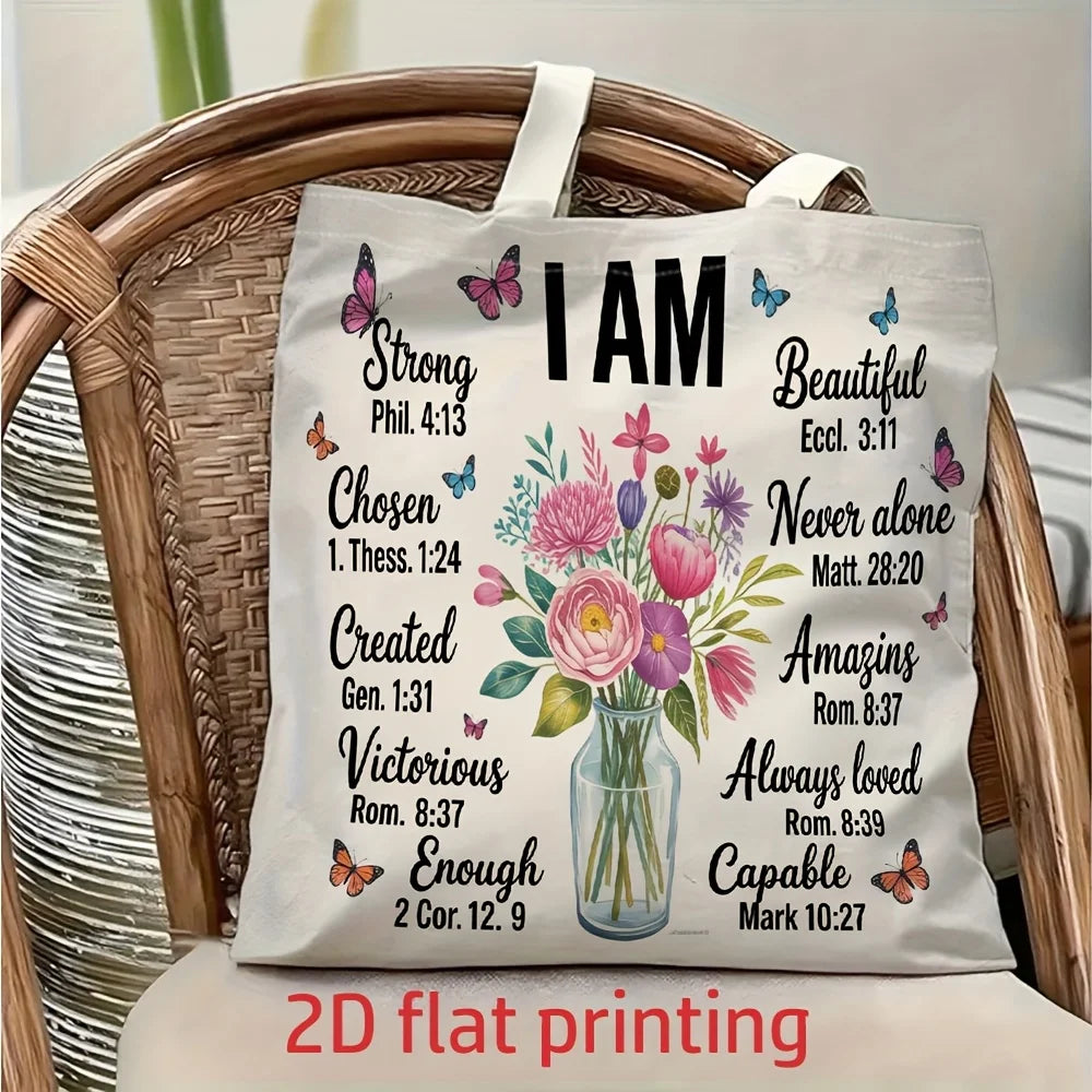 Faith & Affirmation Floral Tote
