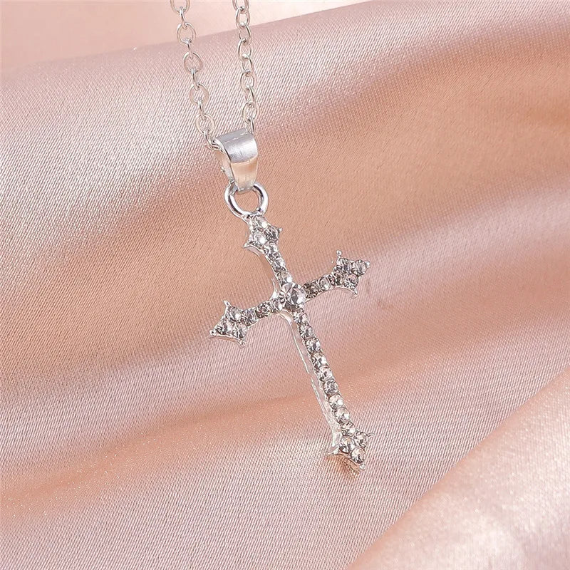 Zircon Crystal Cross Necklace