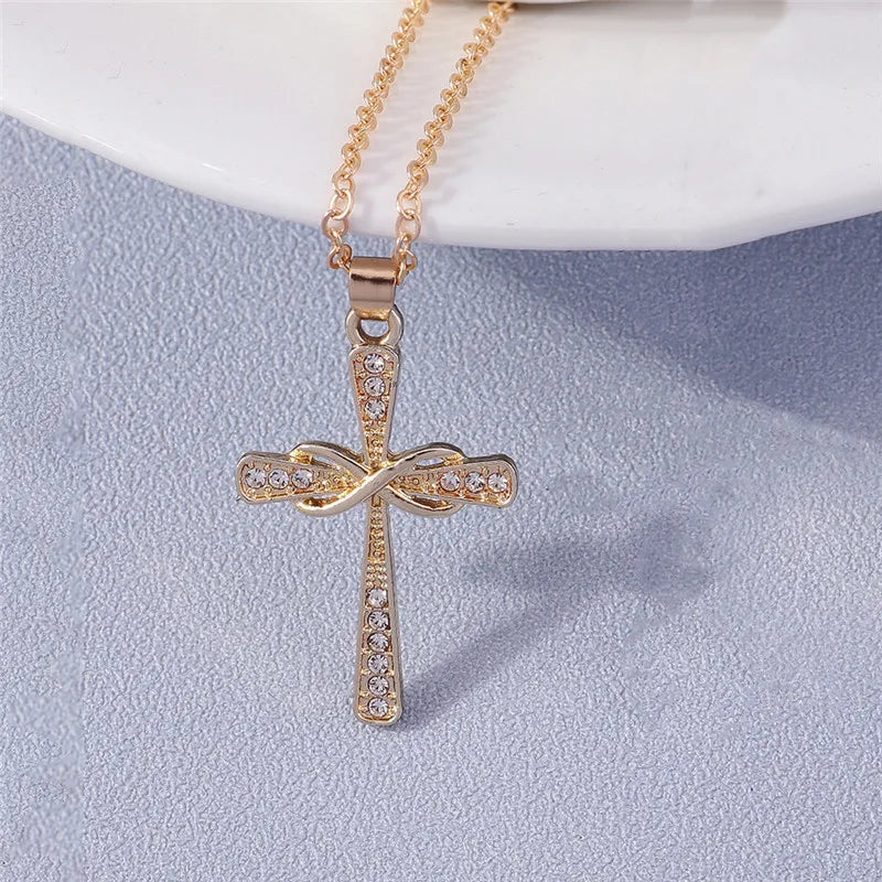 Zircon Crystal Cross Necklace