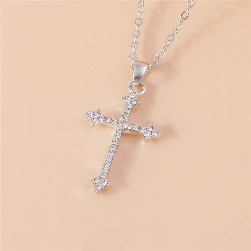 Zircon Crystal Cross Necklace