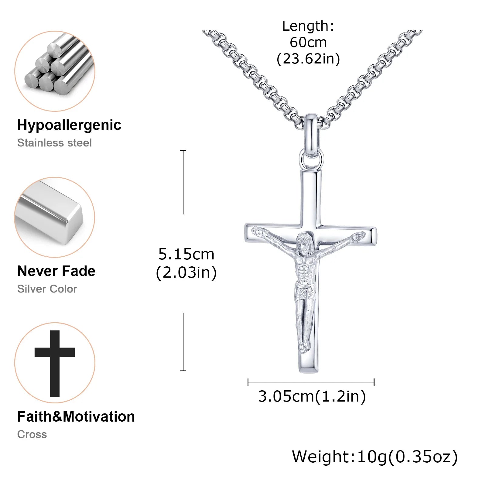 Jesus Cross Pendant Necklace
