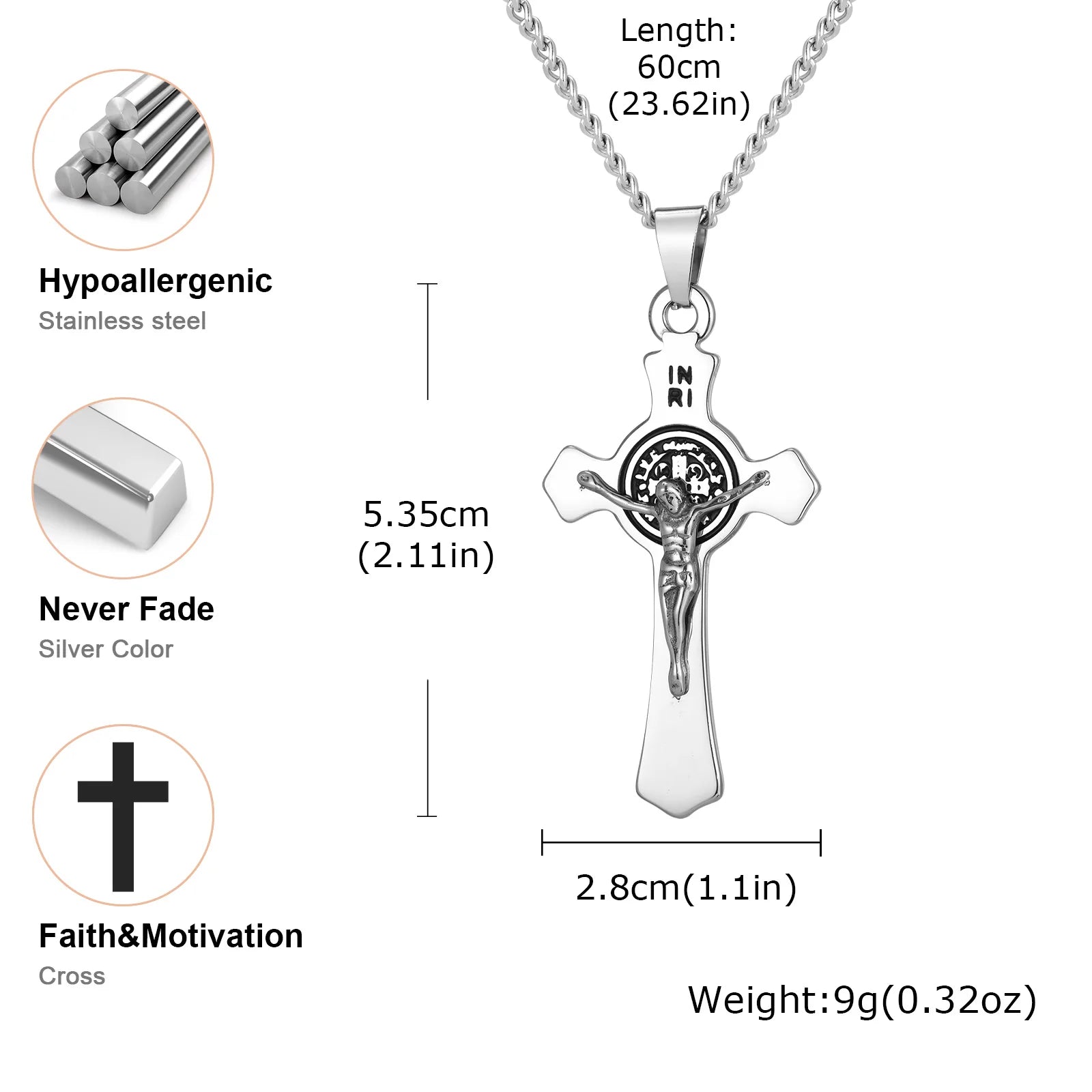 Jesus Cross Pendant Necklace