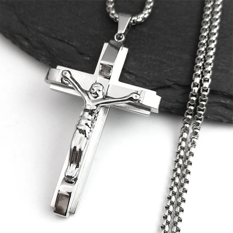 Gold Crucifix Chain Necklace