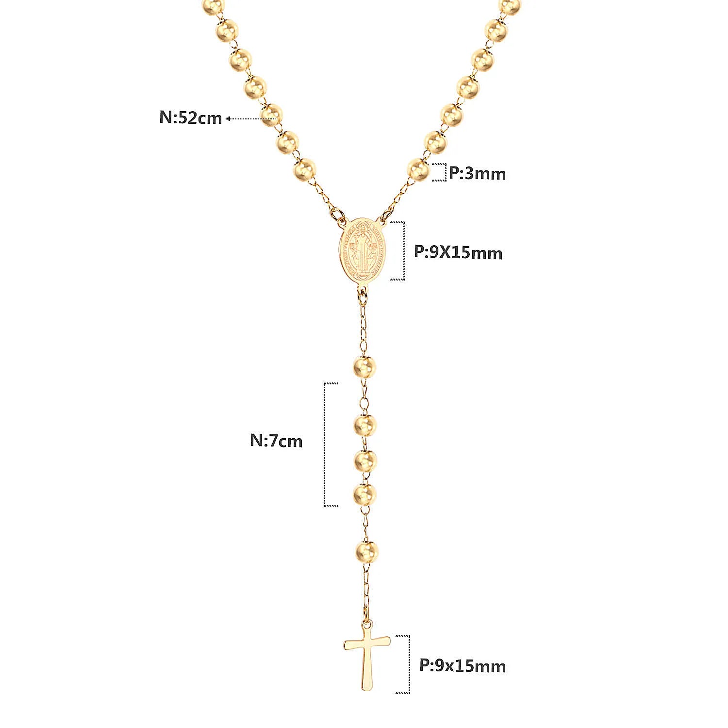 Rosary Cross Necklace