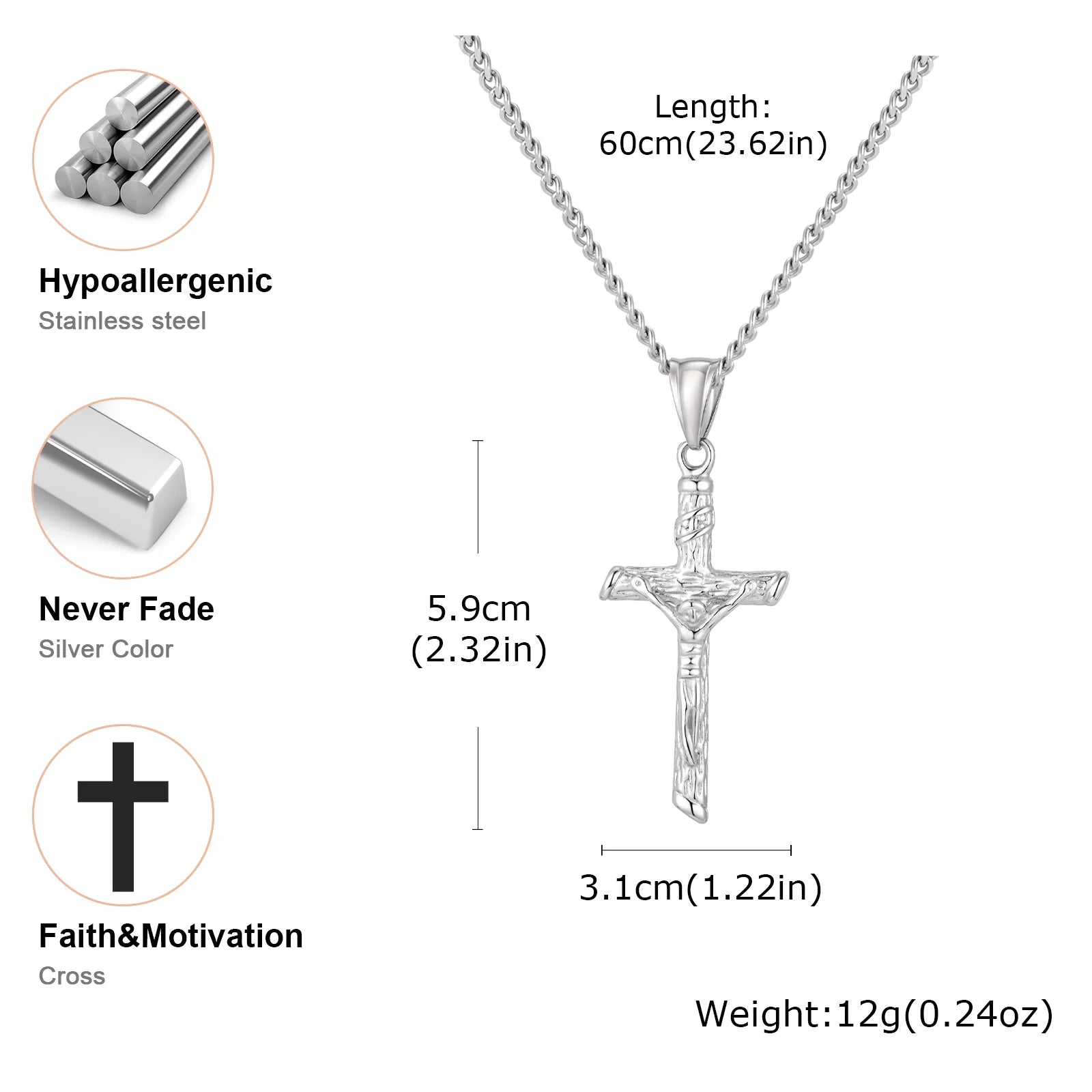 Jesus Cross Pendant Necklace
