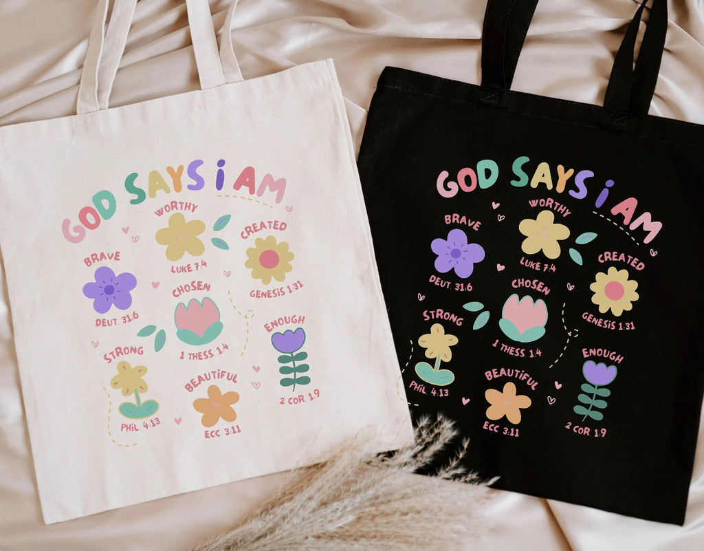 God Is Good Floral Tote
