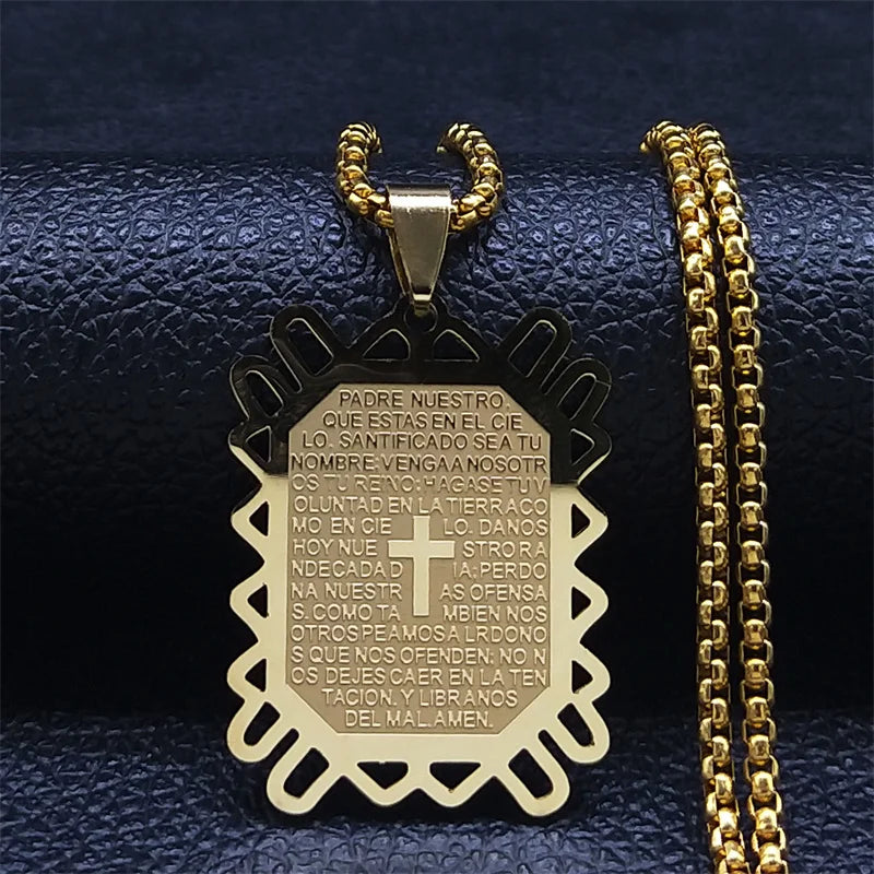 Lord’s Prayer Cross Necklace