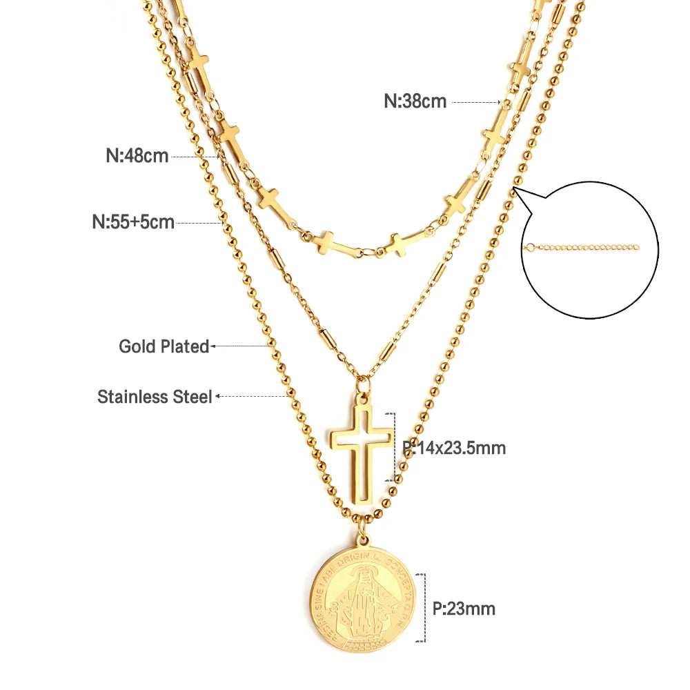 Rosary Cross Necklace