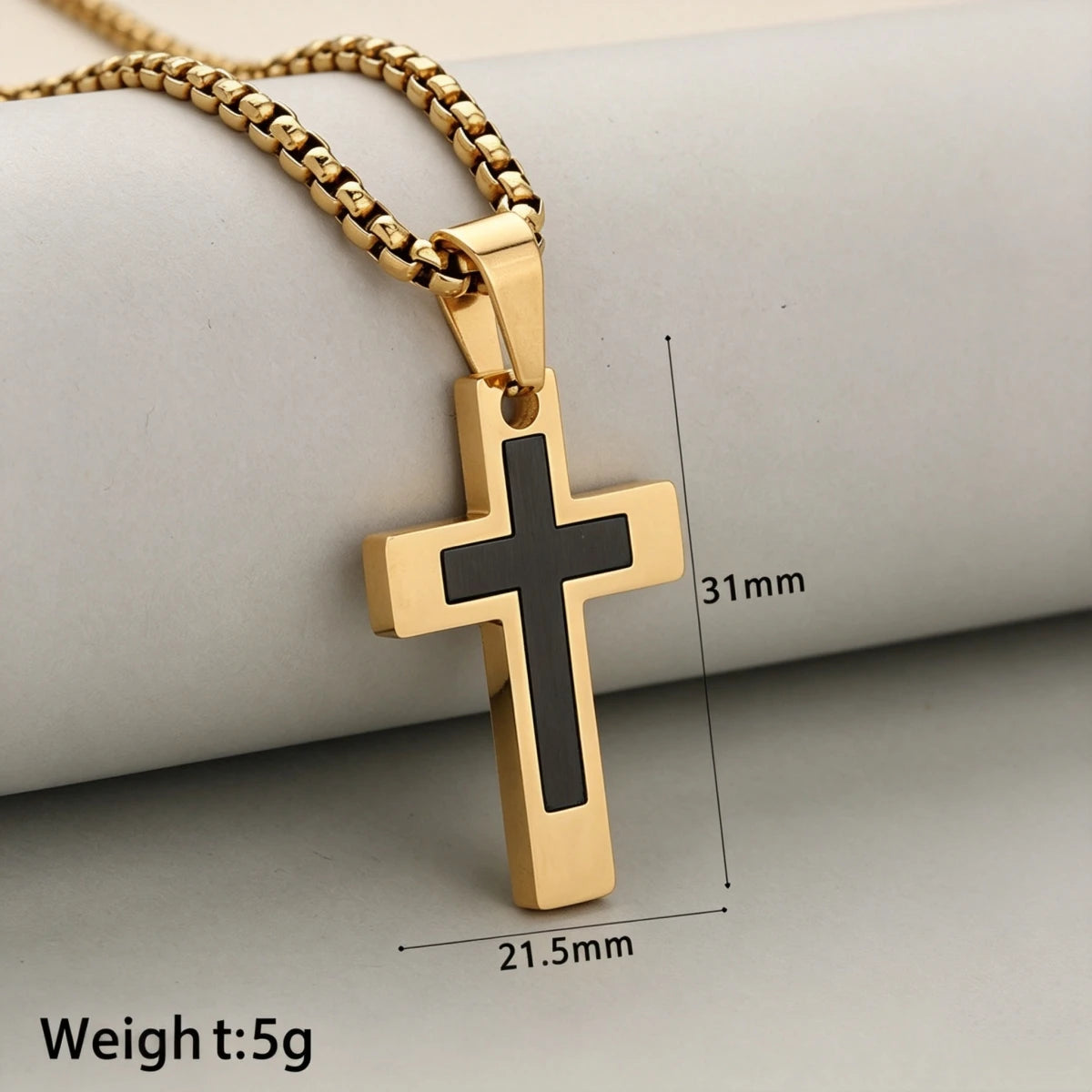 Two-Tone Cross Necklace