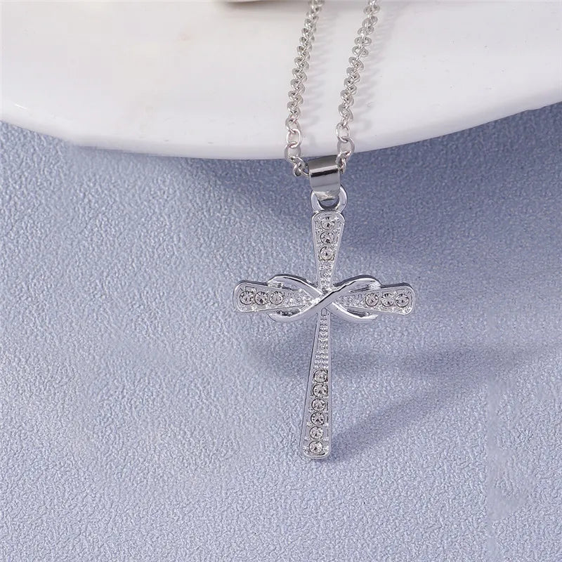 Zircon Crystal Cross Necklace