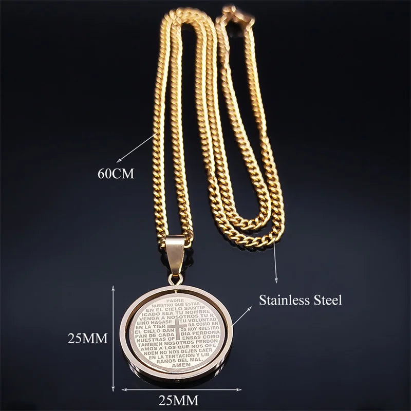 Lord’s Prayer Cross Necklace
