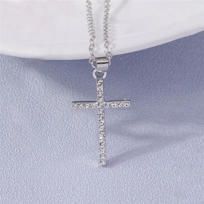 Zircon Crystal Cross Necklace