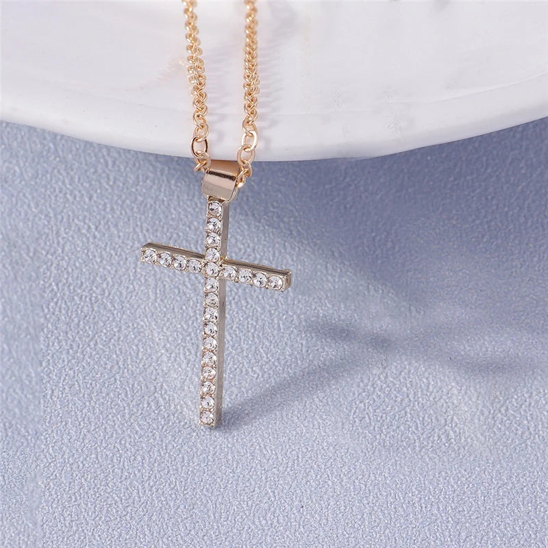 Zircon Crystal Cross Necklace
