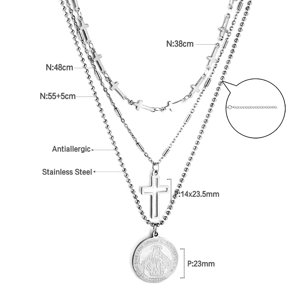 Rosary Cross Necklace