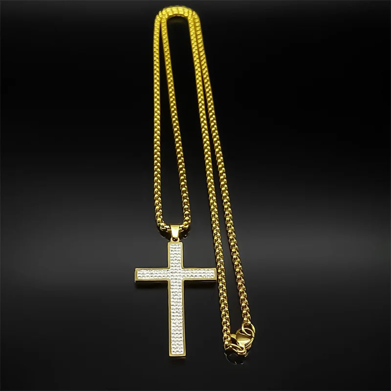 Rhinestone Cross Necklace
