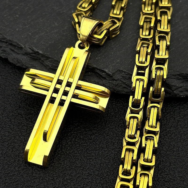 Gold Cross Chain Necklace