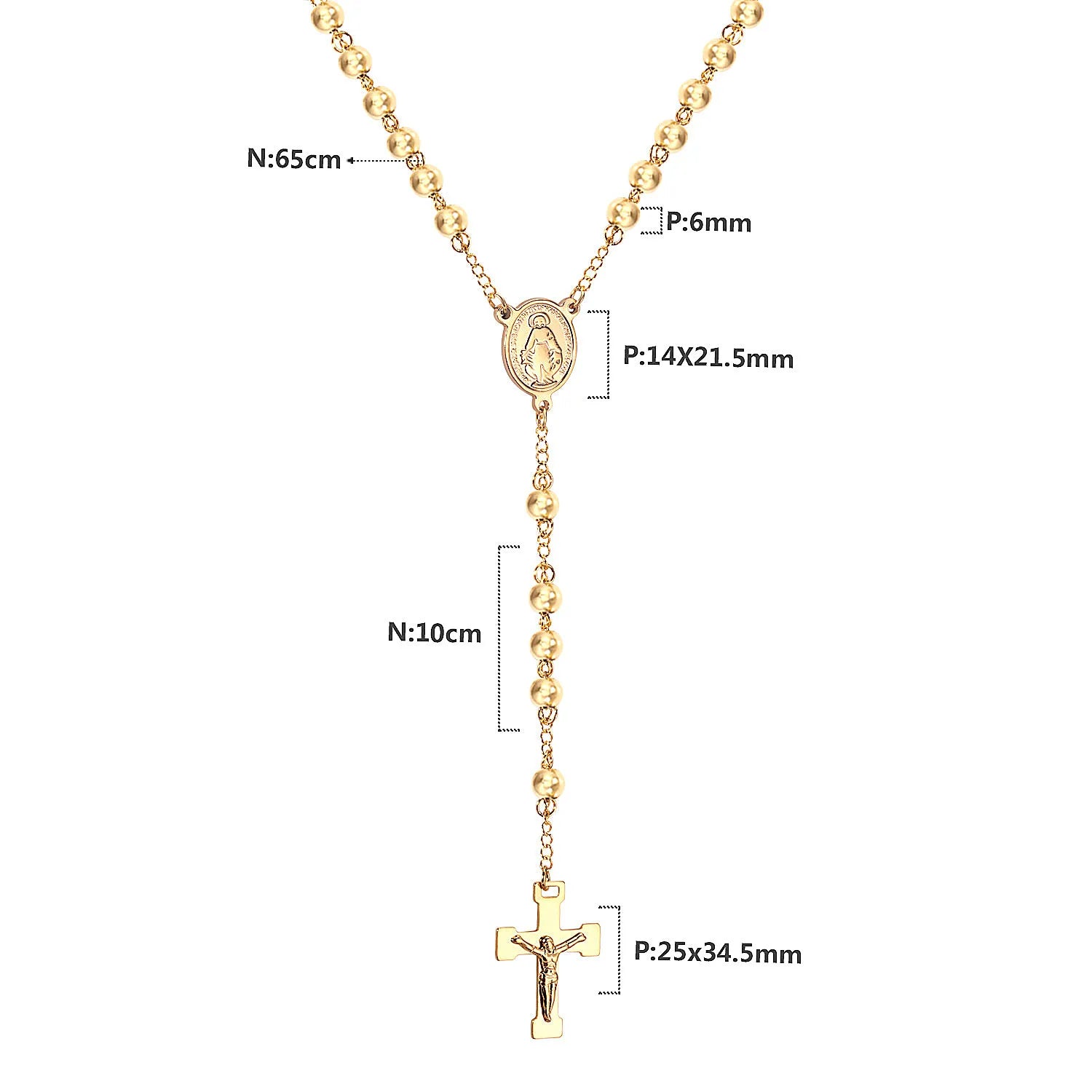 Rosary Cross Necklace
