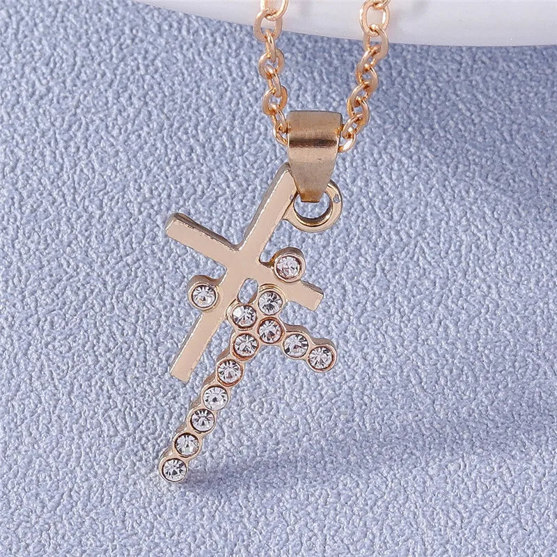 Zircon Crystal Cross Necklace