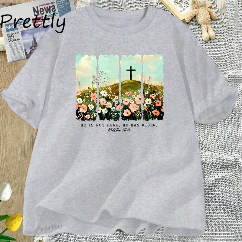 He Is Risen Wildflower Tee