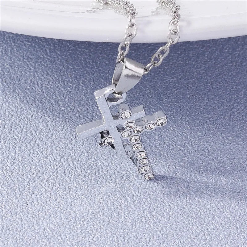 Zircon Crystal Cross Necklace