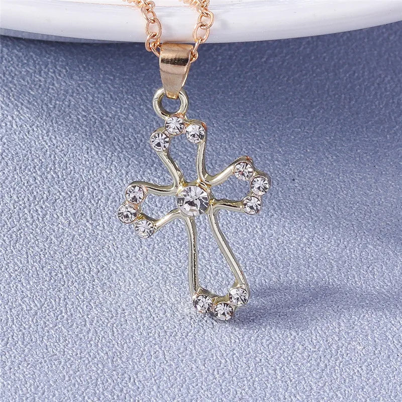 Zircon Crystal Cross Necklace