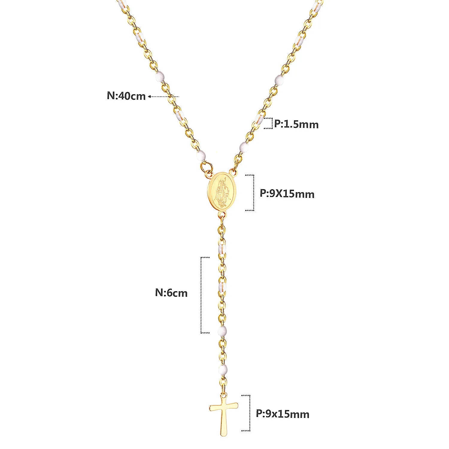 Rosary Cross Necklace