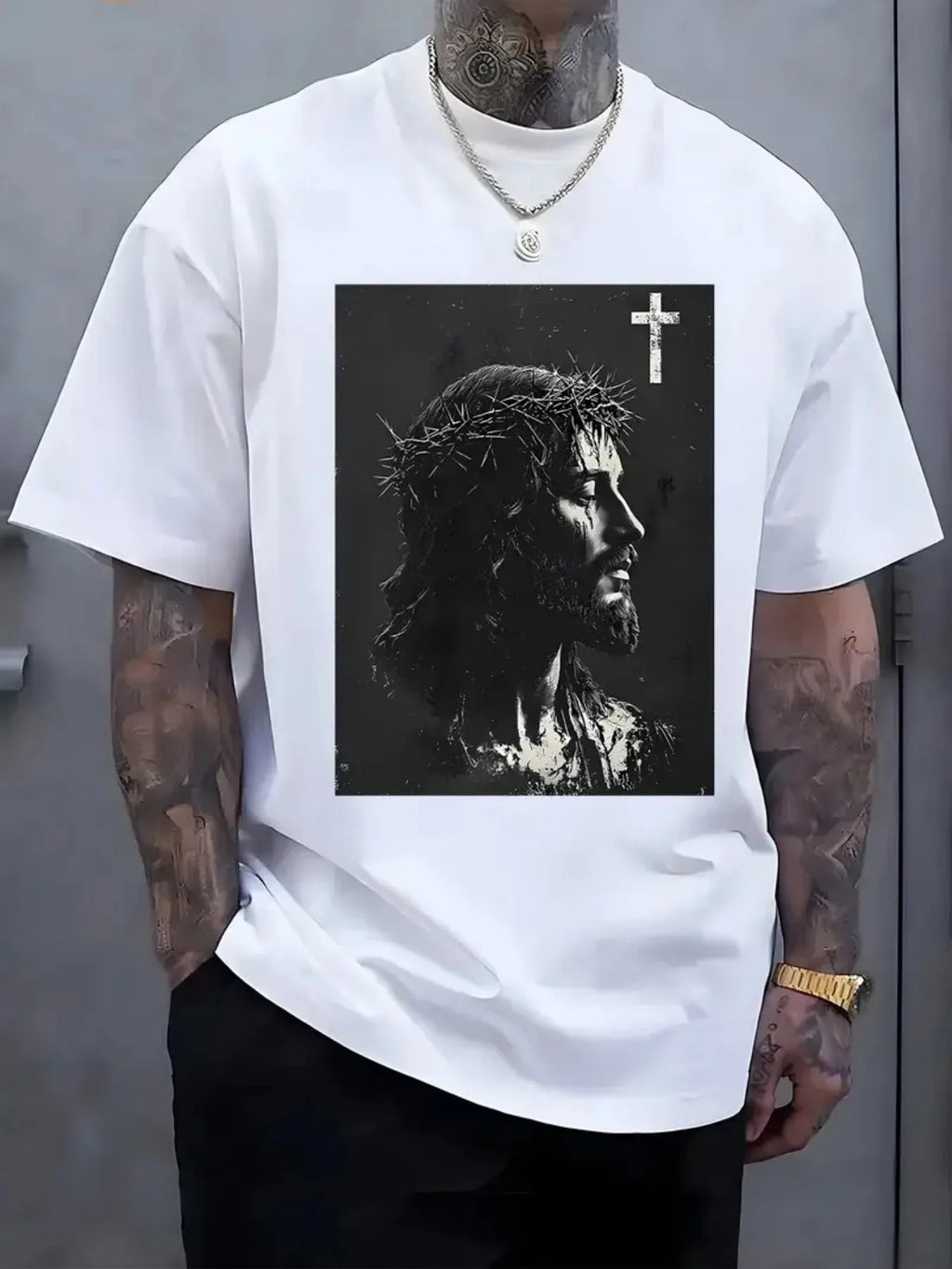 Jesus & Cross Oversized Tee