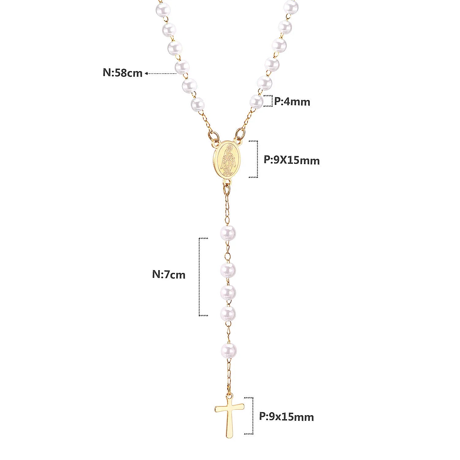 Rosary Cross Necklace