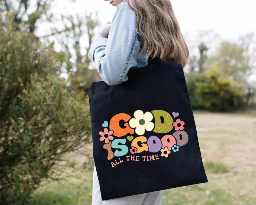 God Is Good Floral Tote