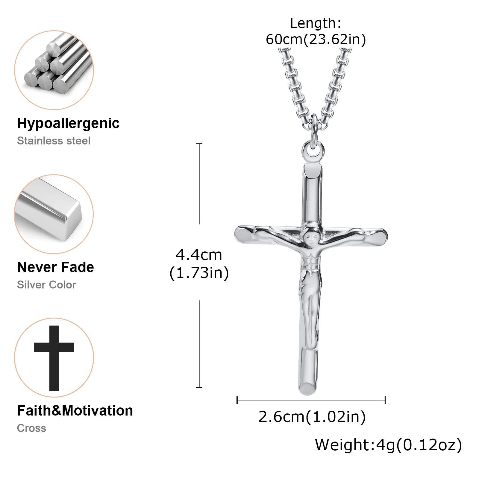 Jesus Cross Pendant Necklace