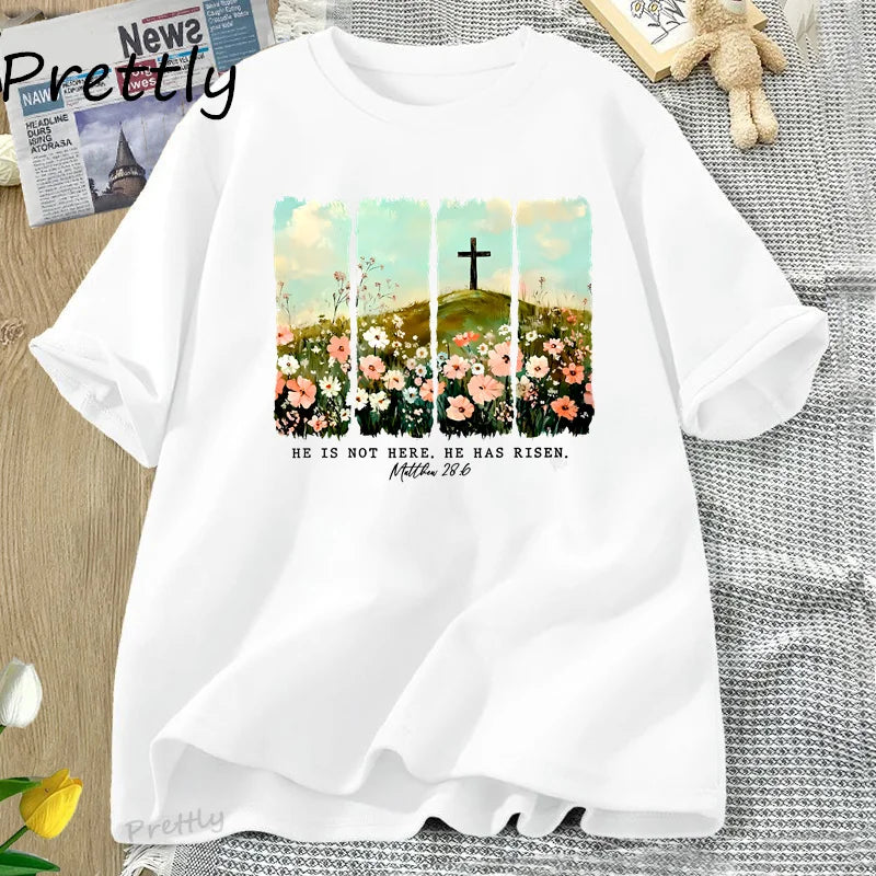 He Is Risen Wildflower Tee