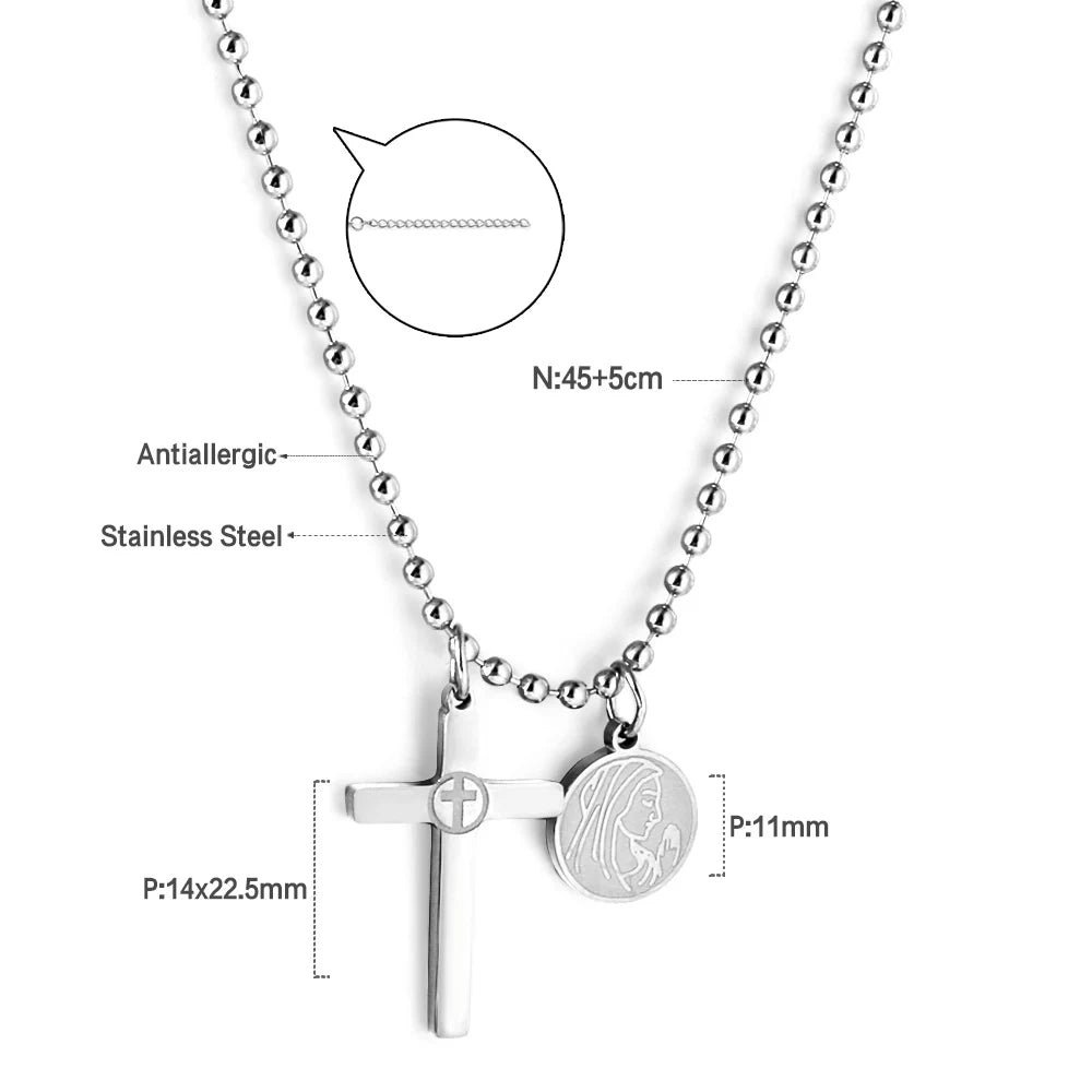 Rosary Cross Necklace