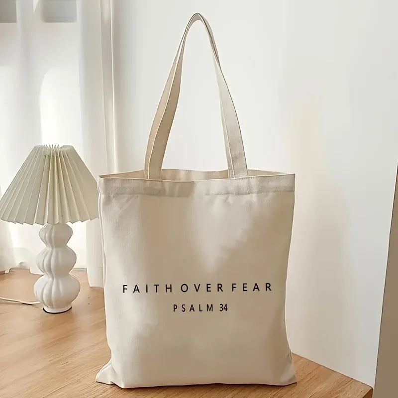 Faith Over Fear Psalm 34 Tote