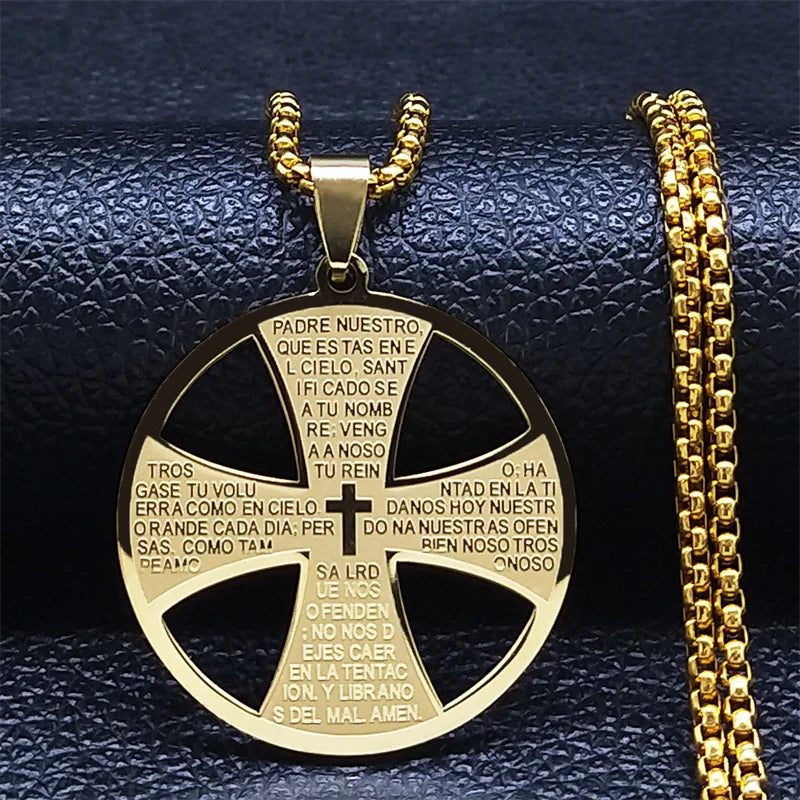 Lord’s Prayer Cross Necklace