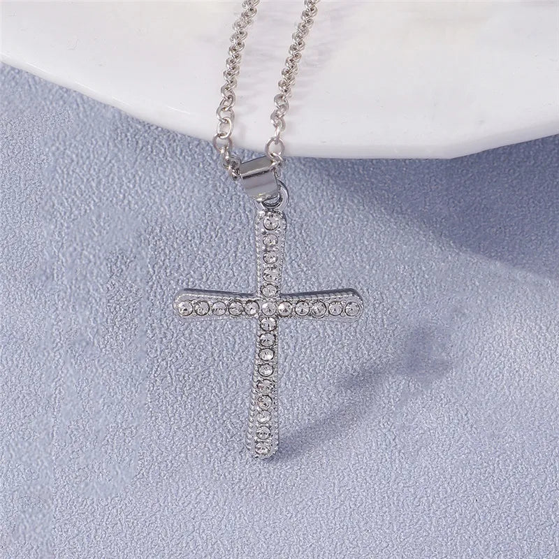 Zircon Crystal Cross Necklace