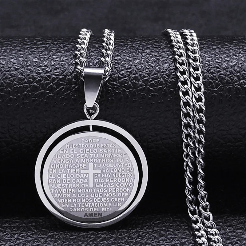 Lord’s Prayer Cross Necklace