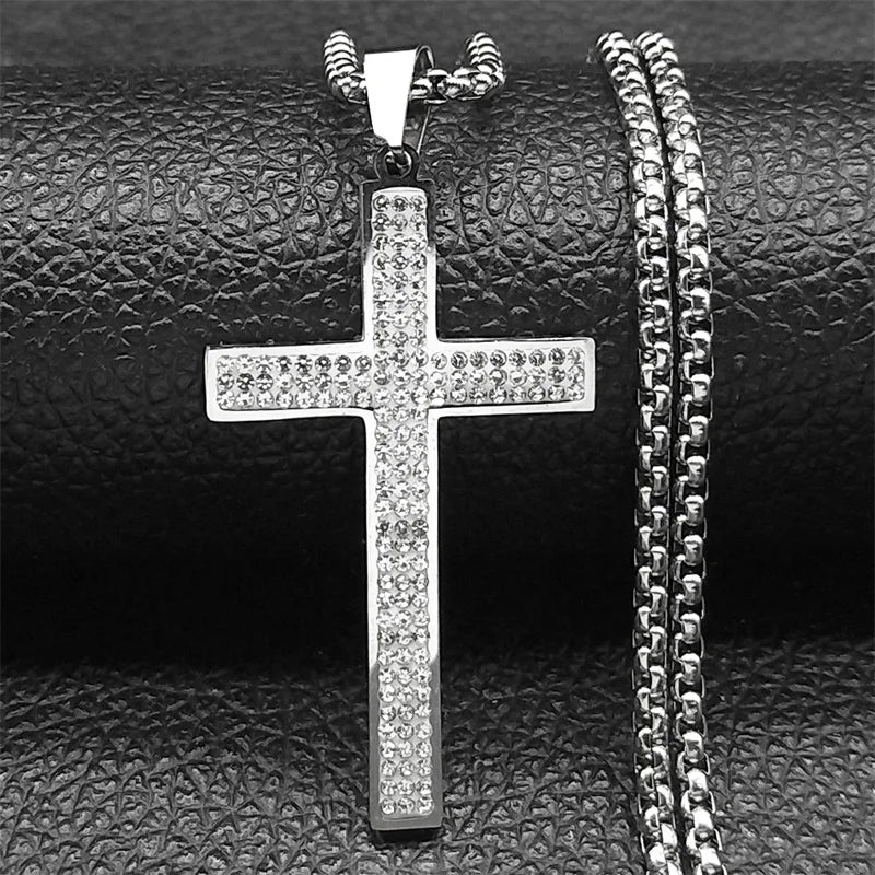 Rhinestone Cross Necklace