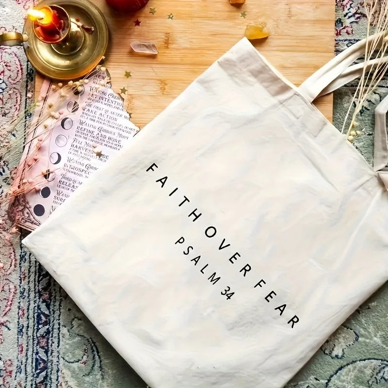 Faith Over Fear Psalm 34 Tote