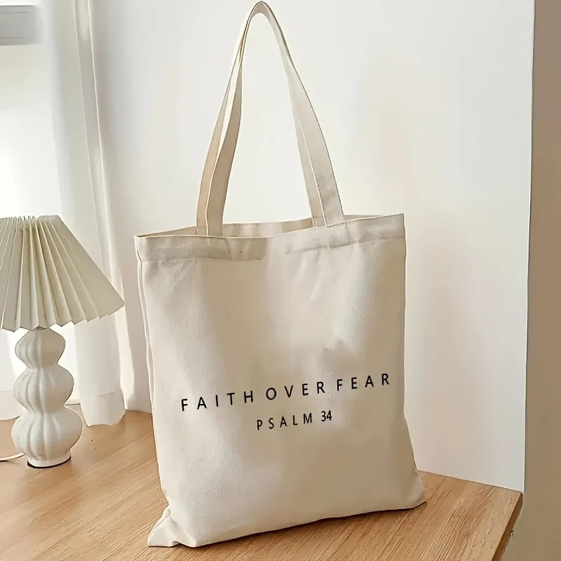 Faith Over Fear Psalm 34 Tote