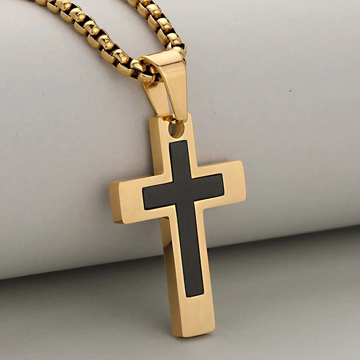 Two-Tone Cross Necklace