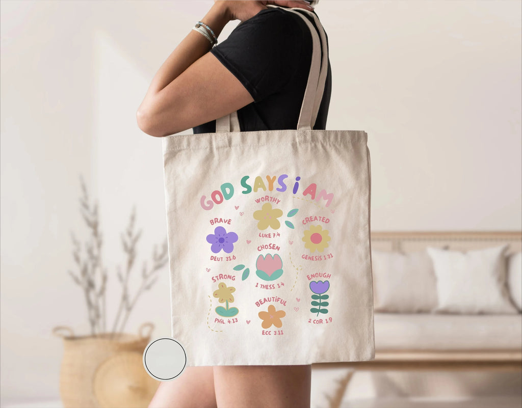 God Is Good Floral Tote