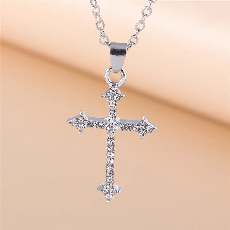 Zircon Crystal Cross Necklace