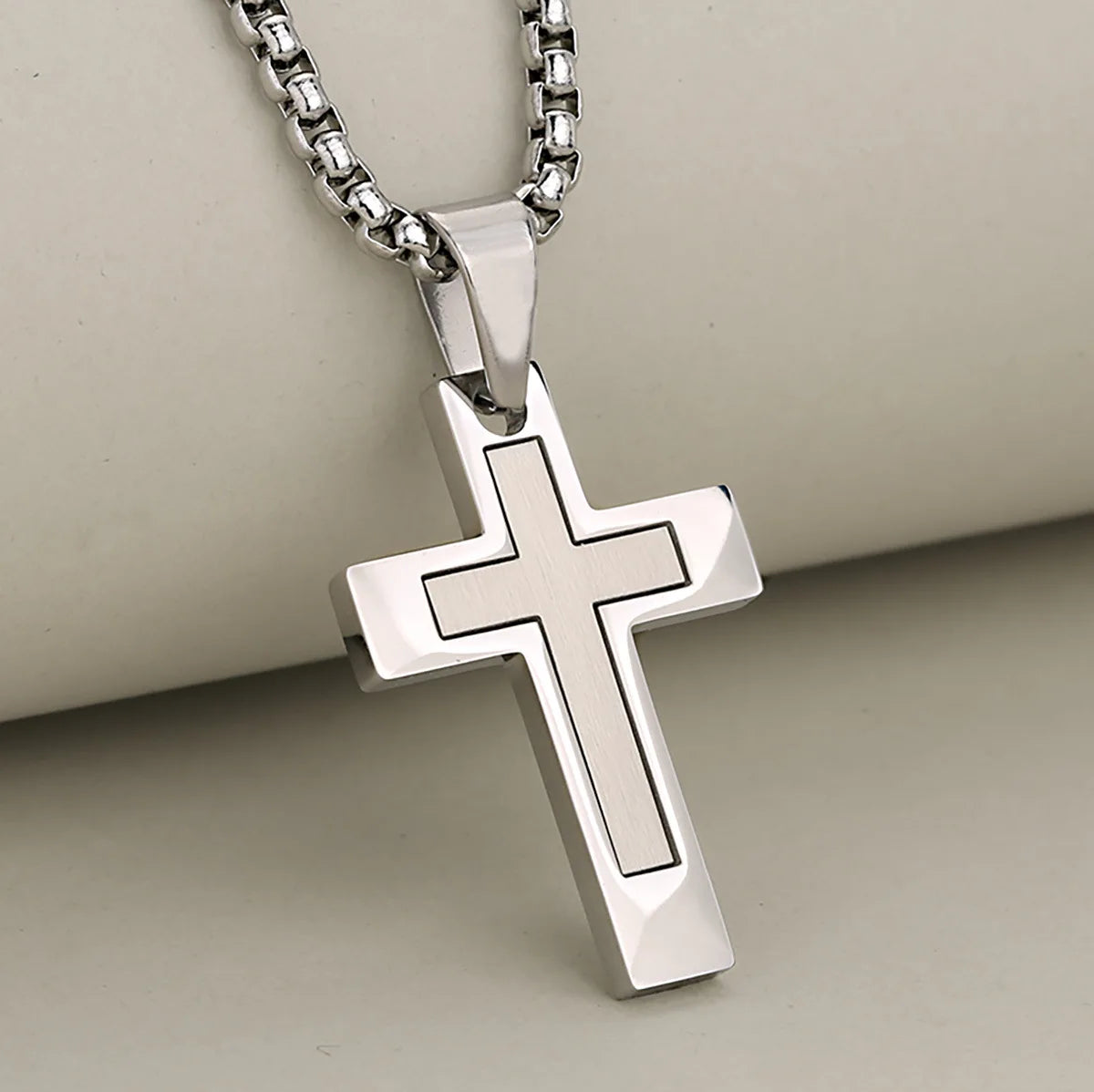 Two-Tone Cross Necklace