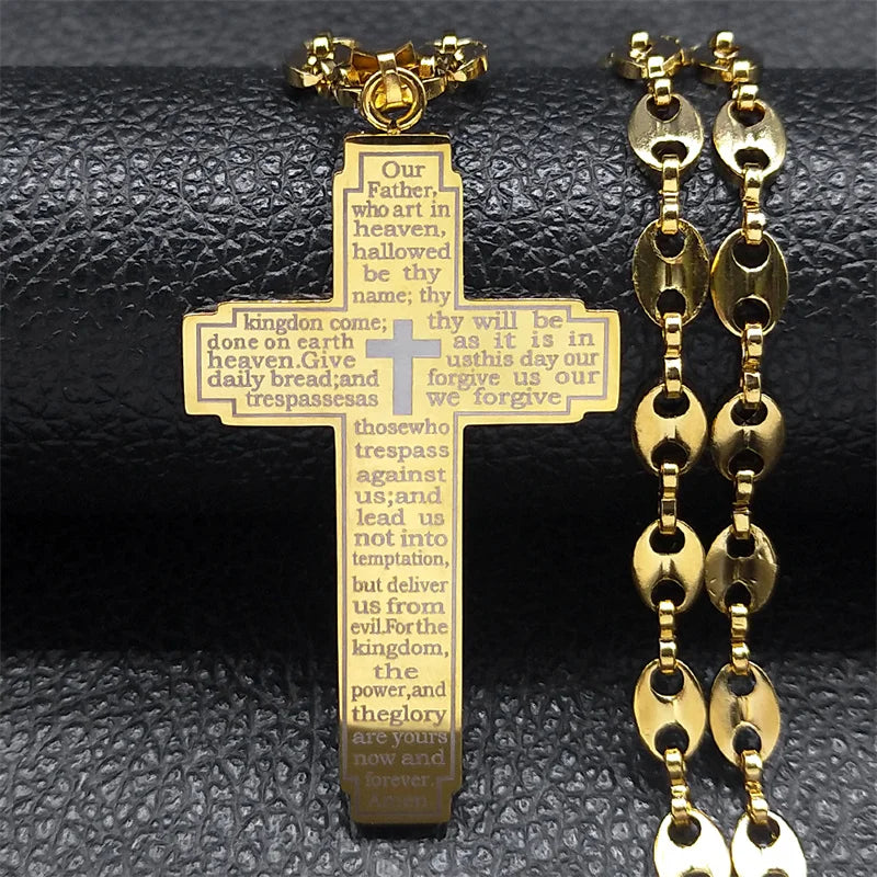 Gold Crucifix Chain Necklace